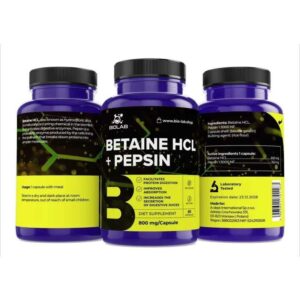 Betaine HCl + pepsin 800 mg, 60 caps