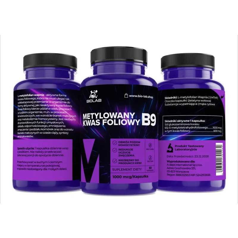 Folic acid vitamin B9 1000 mcg, 60 caps - Image 2