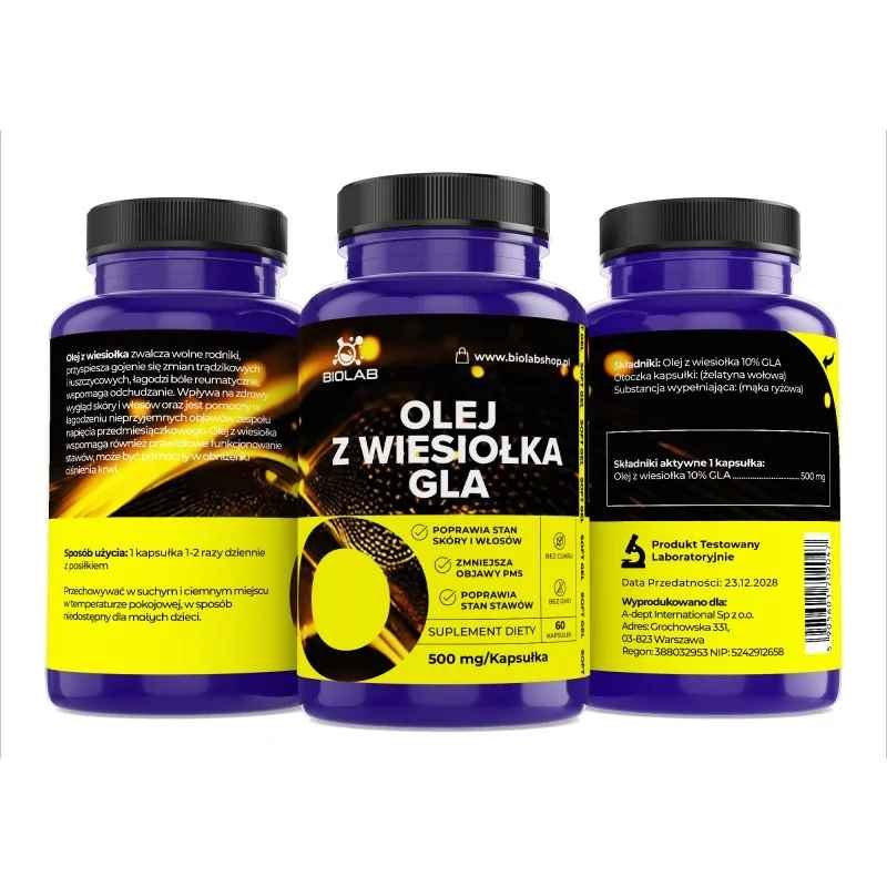 Evening primrose oil 10% GLA 500mg, 60 caps - Image 2