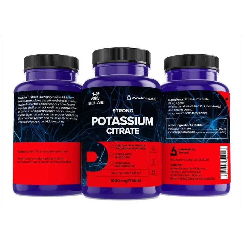 Potassium citrate 1000 mg, 60 tablets
