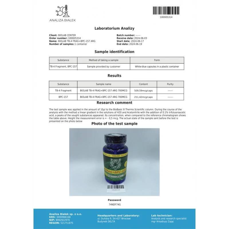 TB-4 FRAG+BPC-157 ARG 700 mcg, 30 caps - Image 2
