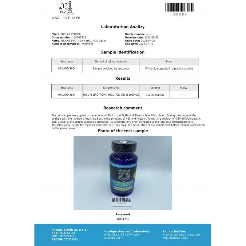 Lipotropin 100 mcg, 60 caps - Image 2