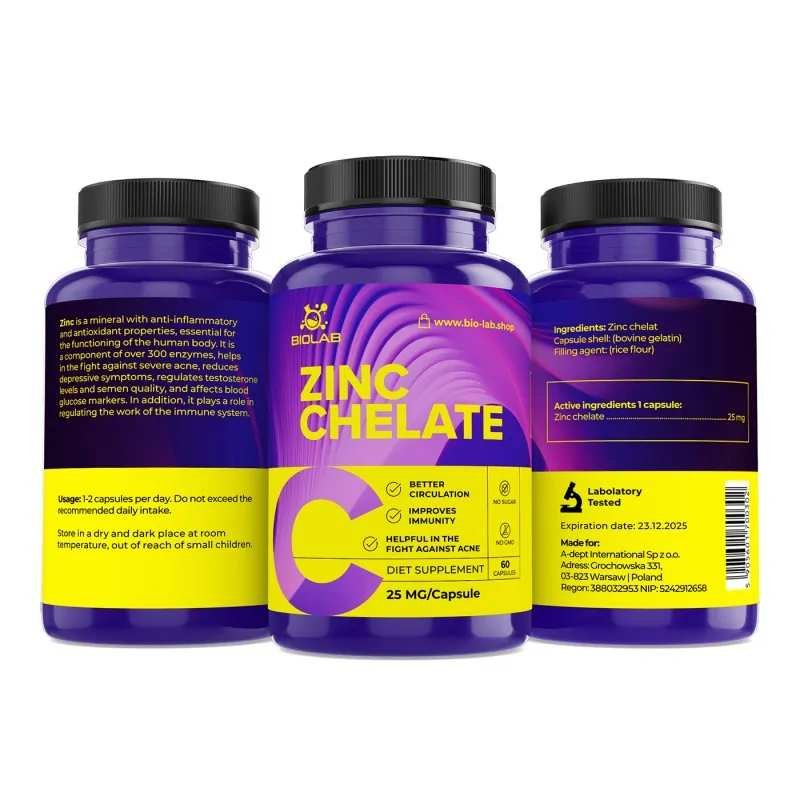 Zinc chelate 25 mg, 60 caps