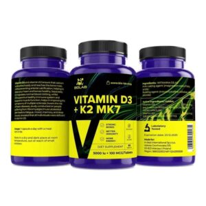 Vitamin D3 + K2 MK7 5000 IU, 60 tablets