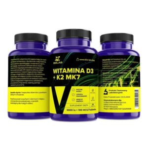 Alternative view of Vitamin D3 + K2 MK7 5000 IU, 60 tablets