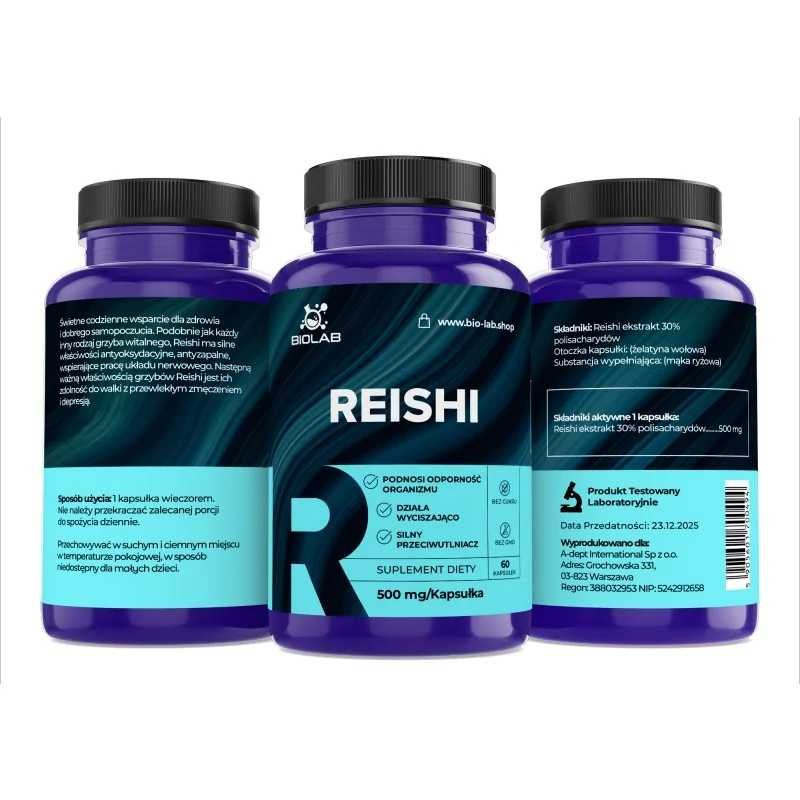 Reishi 30% polysaccharides 500 mg, 60 caps - Image 2