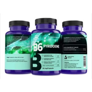 Vitamin B6 pyridoxine 25 mg, 60 caps